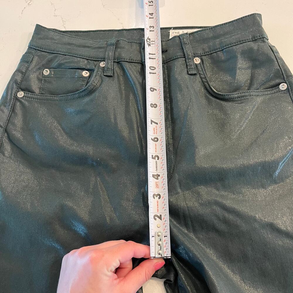 Rag & Bone Casey High Rise Ankle Flare Jeans in‎ Coated Pine Grove Size 30 - Picture 9 of 11